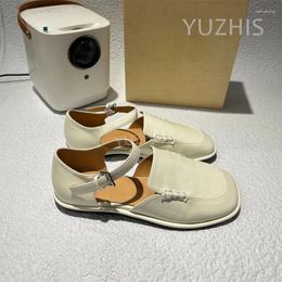 Casual Shoes Vintage Square Toe Designer Brand Women Woman Flats Metal Buckle Strap Shallow Solid Colour Loafers Comfy