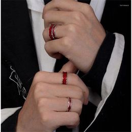 Cluster Rings Internet Celebrity European And American Fashion Men's Women's 2024 Trend Dark Zodiac Year Red Ring Wholesale