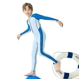 One-Pieces One-Pieces Full body integrated boys swimsuit long sleeved swimsuit childrens swimsuit youth swimsuit childrens beach suit WX5.23