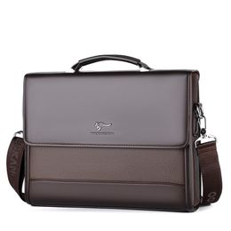 Briefcases Male Handbags Pu Leather Men's Tote Briefcase Business Shoulder Bag for Men Brand Laptop Bags Man Organizer Documents 2 237r