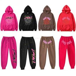 Men's Tracksuits Mens Spider Web Print Tracksuit Set - Hooded Sweatshirt and Sweatpants Cotton Blend Two-piece Outfit90xt