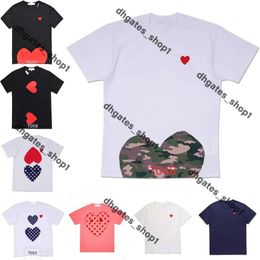 Brand Tshirt Cdgs Summer Play Designer Mens T-Shirts Play T Shirt Commes Short Sleeve Womens Des Badge Garcons Embroidery Heart Shirt Red Love Cool TOPS Cdgs Shirt 307