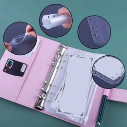 Albums Books A6 bound zipper bag Macaron notebook car line packaging magnetic buckle design leather PU pine leaf book cash budget manual Q240523