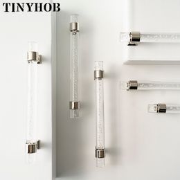 Clear Bubble Acrylic Handle Modern Style Acrylic Drawer Knobs T bar Handle Bathroom Pulls Kitchen Cabinet Door Handle Pull