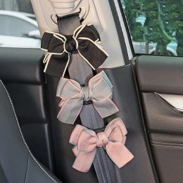 1PCS Cute Bowknot Adjustable Car Safety Belt Clip Vehicle Universal Seat Belts Holder Stopper Buckle Car Assessoires for Women