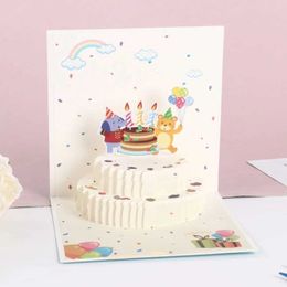 Gift Cards Greeting Cards 3D pop-up cake birthday greeting card surprise mystery childrens greeting card presents New Years greetings supplies WX5.22