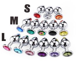 Stainless Steel Metal Anal Toys Crystal Jeweled Butt Plugs For Women Men Gay Sex Toy Adult Game 3pcsset Small Middle Large Anus E2478818