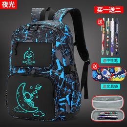Waterproof Luminous children School Bags For Boys teens Kids School Backpack Orthopaedic Primary Schoolbag Book Bag Mochila 240515
