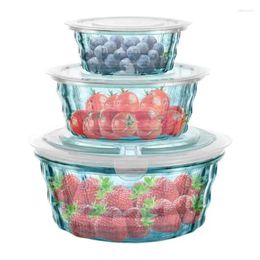 Storage Bottles Food Containers With Lids 3 Pcs Container Lid Salad Dressing Condiment Box Plastic Fruit Boxes