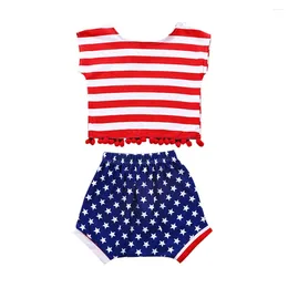 Clothing Sets Infant Baby Boys Girls Striped Tops Shorts 4th Of July Outfits Set Girl Clothes 4t