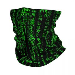 Bandanas Matrix Green Code Secret Bandana Neck Gaiter For Ski Hunting Women Men Wrap Scarf Hacker Programmer Coding Balaclava Warmer