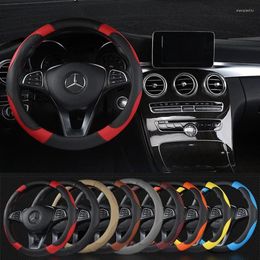Steering Wheel Covers PU LeatherCar Cover Breathable Anti Slip Suitable 37-38cm Auto Decoration Car Accessories