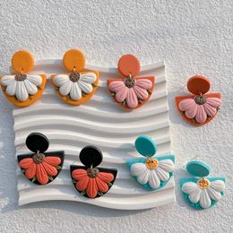 Dangle Earrings Sweet Flower For Women Girls Handmade Cute Polymer Clay Drop Earring Jewelry Accessory