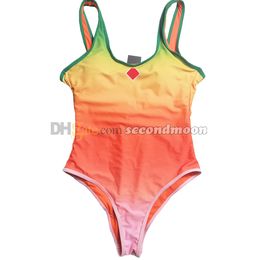 Gradient Colour Swimwear Women Tank Bathing Suit Beach Vacation Swimsuit Summer Pool Swimming wear
