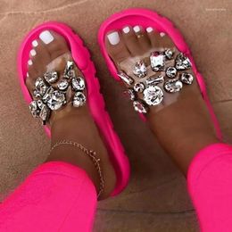 Slippers Sandals Women Summer Crystal Slides Glitter Ladies Rhinestone Female Diamond Flat Shoes Sandels Sandalias Mujerk5sw