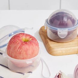 Storage Bottles Reusable Fruit Preservation Box Clear Apple With Lid Plastic Circular Sealed Food Saver For Refrigerator