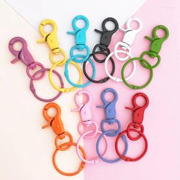 Keychains 14 Colours Spray Paint Lobster Clasps Hooks Keychain Key Rings Holders Organising Separating Accessories For DIY Jewellery