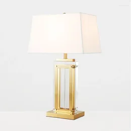 Table Lamps Square Crystal Large Lamp Black Trapezoid Lampshade Rectangle Desk For Living Room Bedroom Bedside