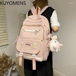 Backpack Fashion Women Nylon Waterproof Schoolbag Bagpac Cute Laptop Bag Rucksac For Teenage Girl Black College School Mochila