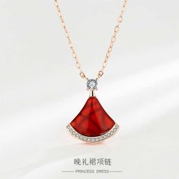 Midrange Charm and Brilliant Jewelry Bulgarly limited necklace of silver small skirt new style red have Original logo