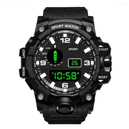 Wristwatches 2024 Black Men Watch Military Sport Men's Digital Watches Waterproof Countdown Date LED Electronic Wristwatch Clock