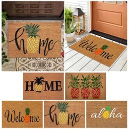 Carpets Pineapple Letter Printed Door Mat Slip Dirty Carpet For Entrance Front Outdoor Porch With Throe Blanket