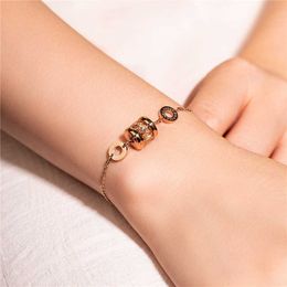 Best choice go out essential Bulgarly bracelet Fashionable plated with 18K rose gold fashionable and versatile Original logo M5VH