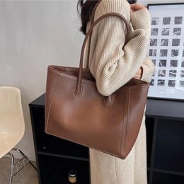 Evening Bags Vntage Women's Handbags Coffee Messenger Bag Elegant PU Leather Crossbody Large Beige Shoulder Tote