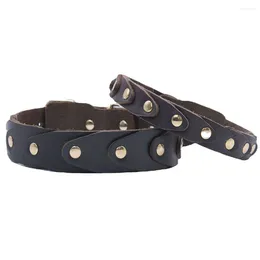 Dog Collars Soft & Breathable Genuine Leather Collar With Metal Hardware Rust-Proof Adjustable Heavy Duty Large Puppy