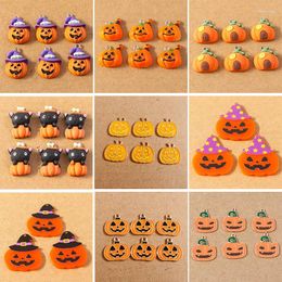 Charms 10Pcs/Lot Cute Enamel Halloween Pumpkin For Jewelry Making Pendants Fit Necklace Earrings DIY Accessories