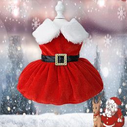 Dog Apparel Santa Claus Skirt Soft Small Pet Red Suit Comfortable Winter Cat Clothes Easy To Clean Christmas Dress Up Supplies