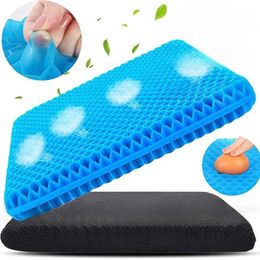 Cushion/Decorative Pillow Gel seat cushion double thick egg gel summer used for decompression and ventilation car office chair Q240523
