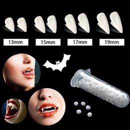 Halloween Toys 1 pair of Halloween vampire zombie teeth DIY solid resin teeth decoration fake role-playing props with adhesive WX5.22354