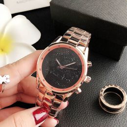 Fashion Band Watches women Girl Big letters crystal style Metal steel band Quartz Wrist Watch M 108 256p