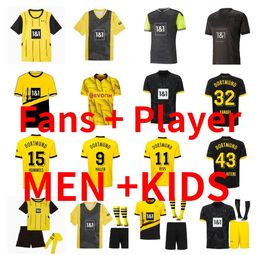 23 24 25 REUS Haller Adeyemi Sancho Soccer Jerseys 2024 2025 Версия игрока Дортмунд Камара Хаммлс Брандт Хазард Бинэ-Гиттены Мужские детские набор футбольная рубашка