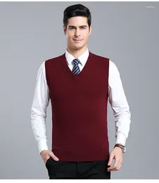 Men's Vests Men Superfine Merino Wool Sleeveless Waistcoats Cardigans 2024 Man Pure Knitted Sweater Vest Coat