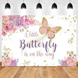 Flower Butterfly Backdrop for Girls 1st Birthday Party Castle Baby Shower Rainbow Ballet Dancer Photography Background Decor