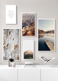 Paintings Fog Autumn Forest Lake Canvas Painting Scandinavian Posters And Prints Nordic Wall Art Picture Living Room Bedroom Home 4004502