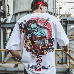 Men's T-Shirts Cotton Cool Extra Large Gothic Street Hip Hop T-shirt Mens Summer Shirt Harajuku Loose Devil T-shirt S2452406 S2452408