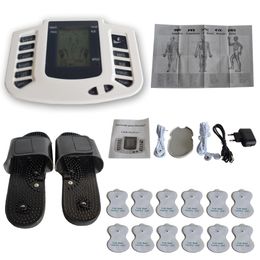 Electrical Muscle Stimulator Full Body Relax Pulse Tens Therapy Massage Machine + 12 Electrode Pads Acupuncture Massager