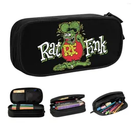 Anime Cartoon Rat Fink Pencil Cases For Girls Boys Big Capacity Pen Bag Box Stationery