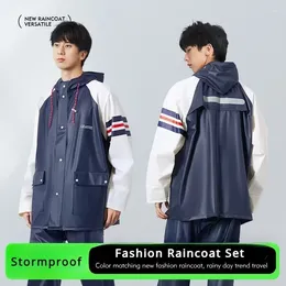 Raincoats Fashion Split Raincoat Rain Pants Suit Thickened Waterproof Hooded Poncho Outdoor Riding Rainproof Gear Rainwear
