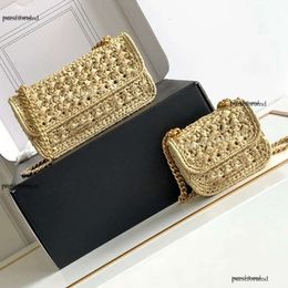 10A Mirror Quality Designer Deigner Plant Material Houlder Bag 20.5cm Fahion Gold Chain Crobody Bag Gratis frakt CN007