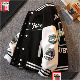 Jackets Autumn Winter Baseball Green Jacket Coat Kids Fashion Clothes For Teens Girls Boys Cardigan 4 To 12 Children Outwear Bomber Dr Otd0T