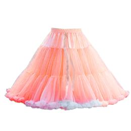 Women Elastic Waist Tulle Petticoat Rainbow Cloud Short Tutu Skirt Ballet Dance Pettiskirts Underskirt Dropshipping