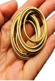 Solid Brass Split Rings one Loop Keyring 3245mm bag hook Connector Keychain Keys Holder DIY Leather Craft hardware7380634