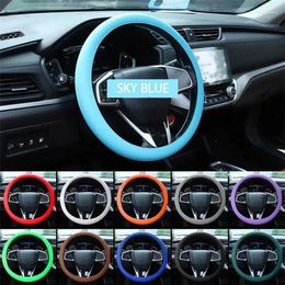 Steering Wheel Covers Universal Car Silicone Cover Elastic Glove Texture Soft Multi Auto Decoration DIY Accessories Tools