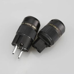 Audiocrast Rhodium Plated EUR Schuko EU Power Plug & IEC Connector plug HIFI