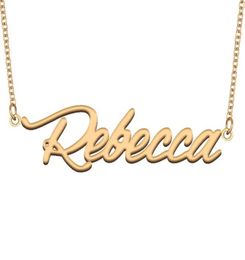 Pendant Necklaces Rebecca Name Necklace For Women Stainless Steel Jewelry 18k Gold Plated Nameplate Femme Mother Girlfriend Gift8643486