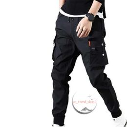 Y2K Men Luxury High-end Trend Pants Hip Hop Harem Joggers Male Trousers Mens Solid Multipocket Cargo Pants Skinny Fit Sweatpants Free Ship Long Pants Shorts 388